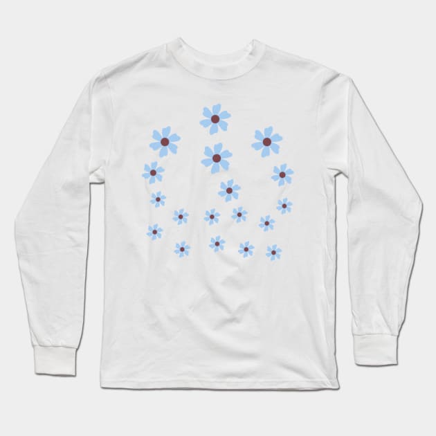 Light blue mini flower Long Sleeve T-Shirt by Shineyarts